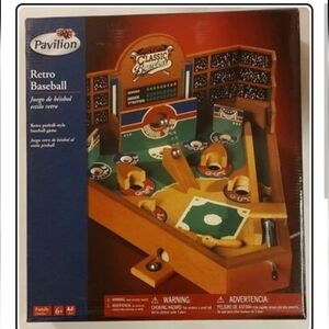 👉*NWT* PAVILLION RETRO PINBALL STYLE BASEBALL GAME ~TABLETOP ~WOOD ~FAMILY FUN